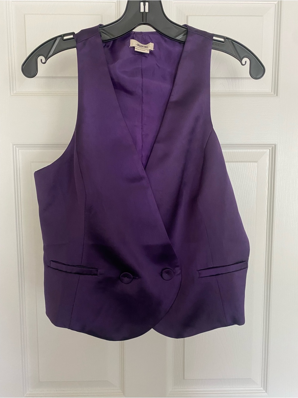 Jason Wu Deep Purple Satin Vest - Women's Tailored Sleeveless